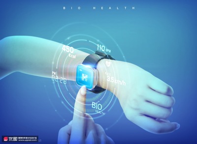 智能手表人体健康数据监测科技海报